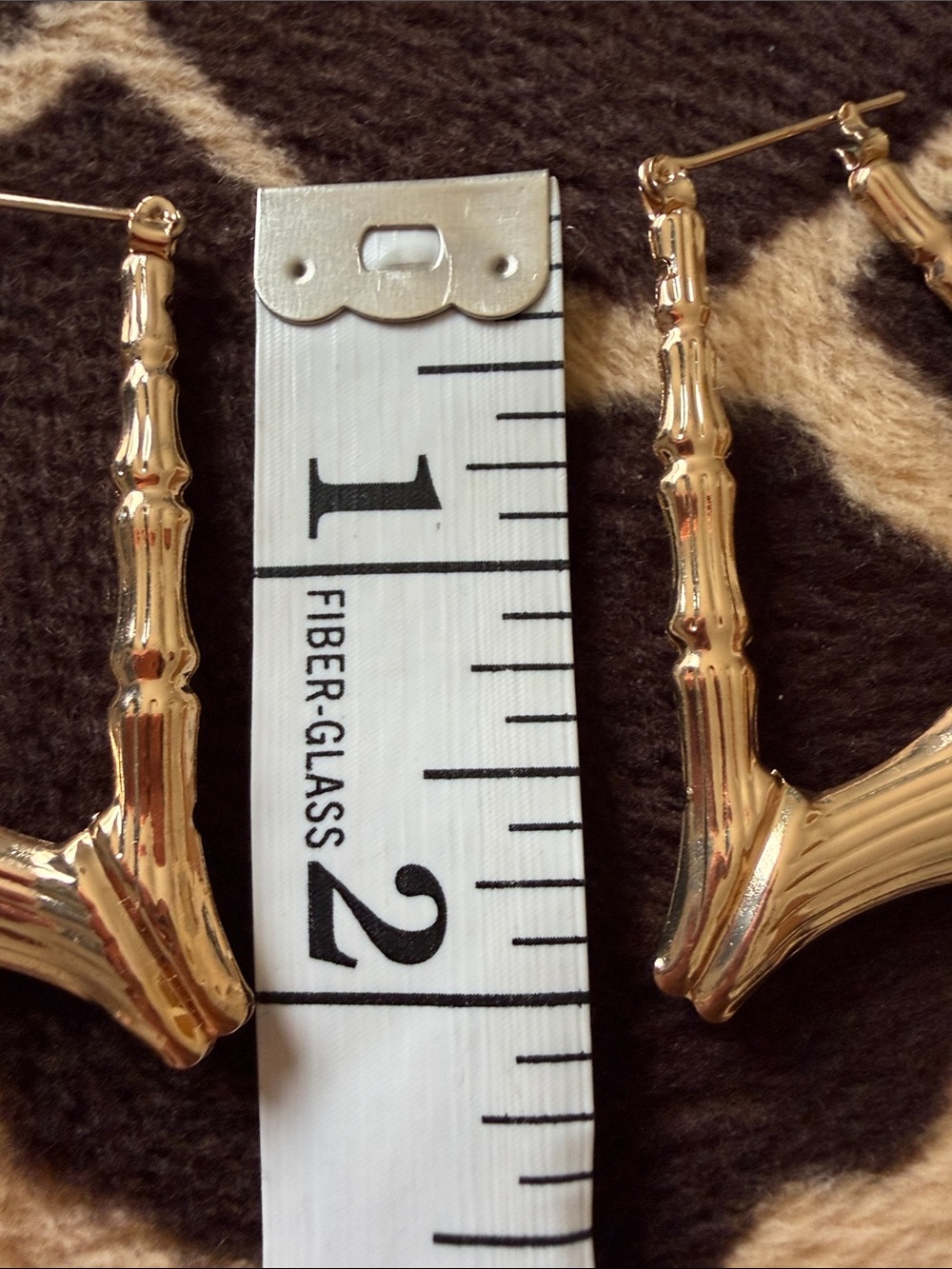 Vintage 90’s Gold Tone Bamboo Earrings - Picture 3 of 4